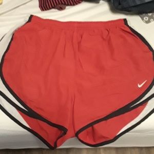 Red athletic shorts